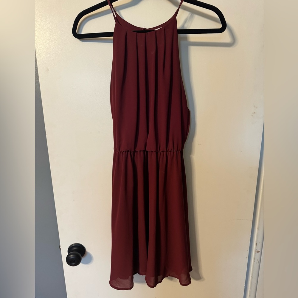 Lush Maroon Mini Dress